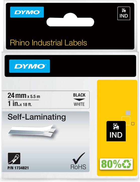 Produktbild Dymo Rhino selbstlaminierendes Vinylband (2.40 cm, Weiss)