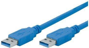 Actual product image Tecline USB 3.0 cable, USB 3.0 St. A / USB 3.0 St. A, blue, 1.0 m Supports transfer rates up to USB (1 m, USB 3.0)