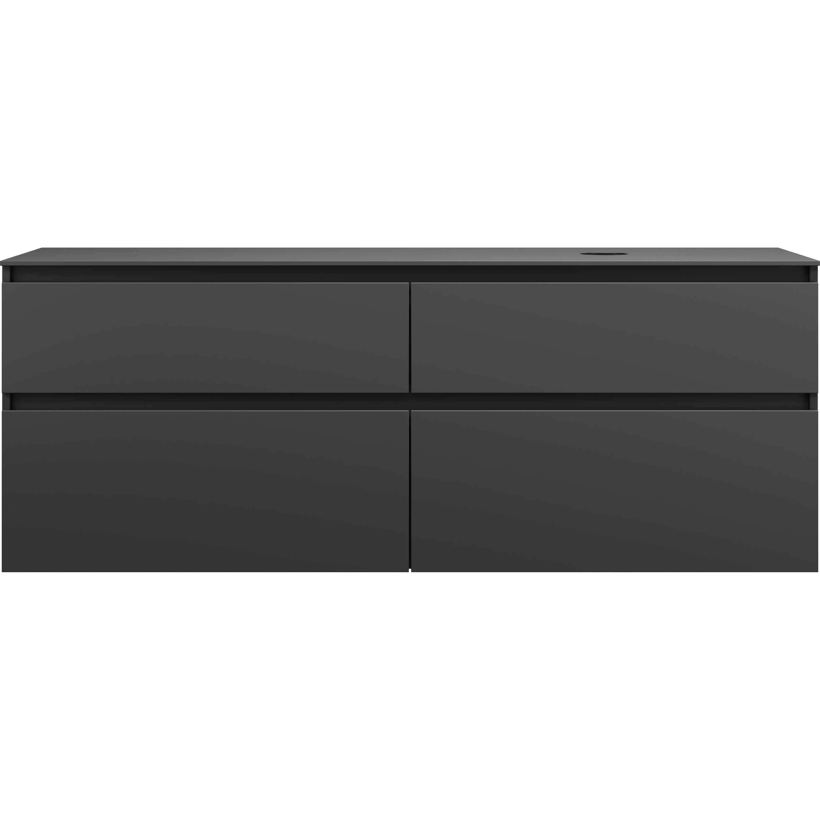 burgbad, Waschbeckenunterschrank, Lin20 Waschtischunterschrank inklusive Konsolenplatte, Beckenausschnitt rechts, 4 Ausz...