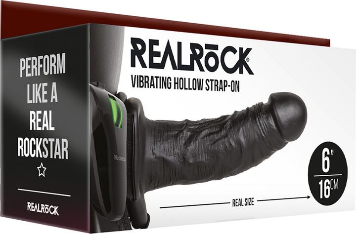 Image du produit RealRock Vibrating Hollow Strap-on No Balls - 6" / 15,5 cm