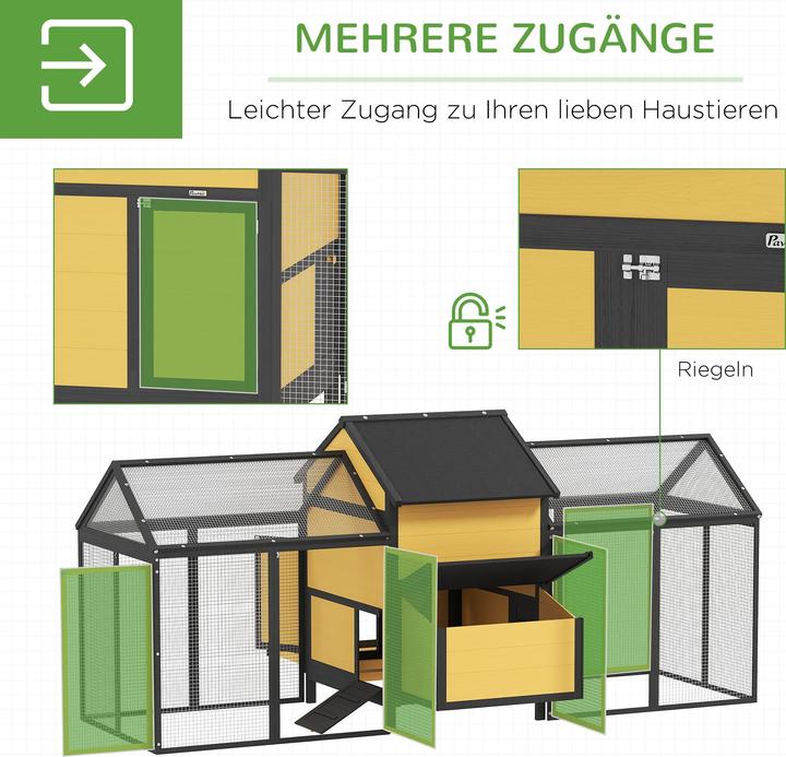 Produktbild PawHut Hühnerstall Tannenholz Gelb