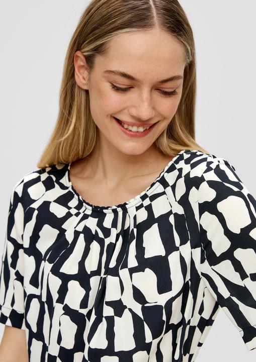 Image du produit S.Oliver Bluse Gemusterte Bluse mit Falten-Details (36)