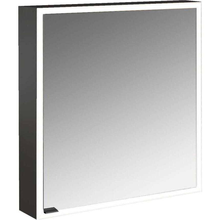 Emco, Spiegelschrank, prime Facelift Lichtspiegelschrank, 600 mm, 1 Tür, Anschlag rechts, mit verspiegelten Seitenw