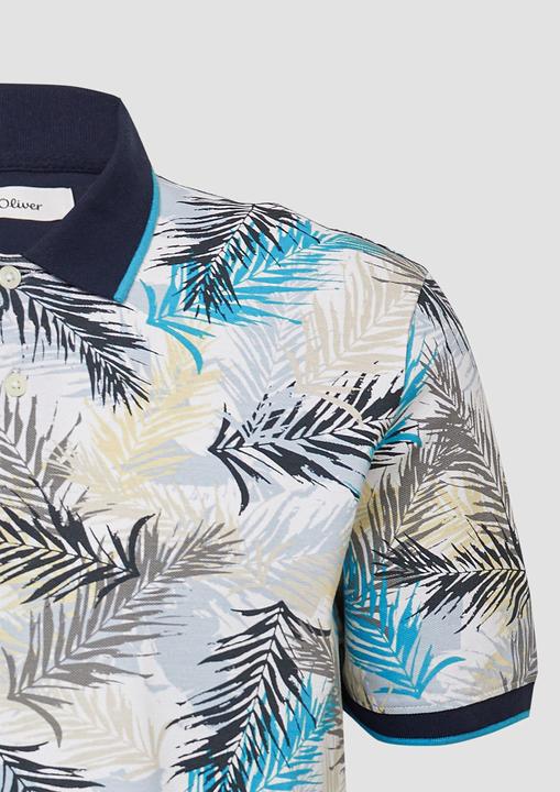Immagine prodotto S.Oliver Polo-Shirt Piqué-Poloshirt mit Print und Kontrast-Details (M)