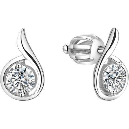 Beneto, Ohrringe, Silver shimmering earrings AGUP1430S (L)