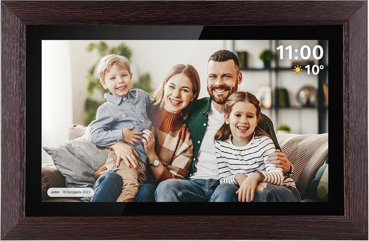 Produktbild Krüger&Matz Kruger&Matz digitaler Bilderrahmen FRAMEO Wi-Fi 15" Holzrahmen (15", 720p, 1080p)
