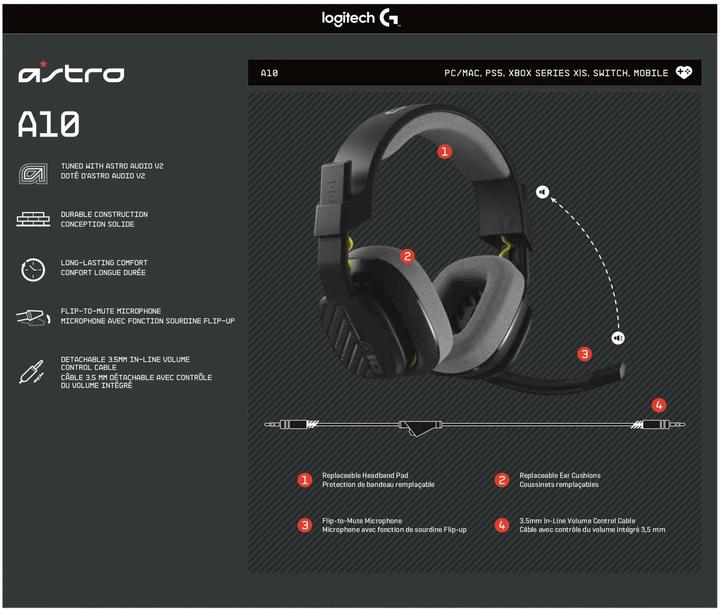 Immagine prodotto Logitech G A10 Gen 2 (Cablato)