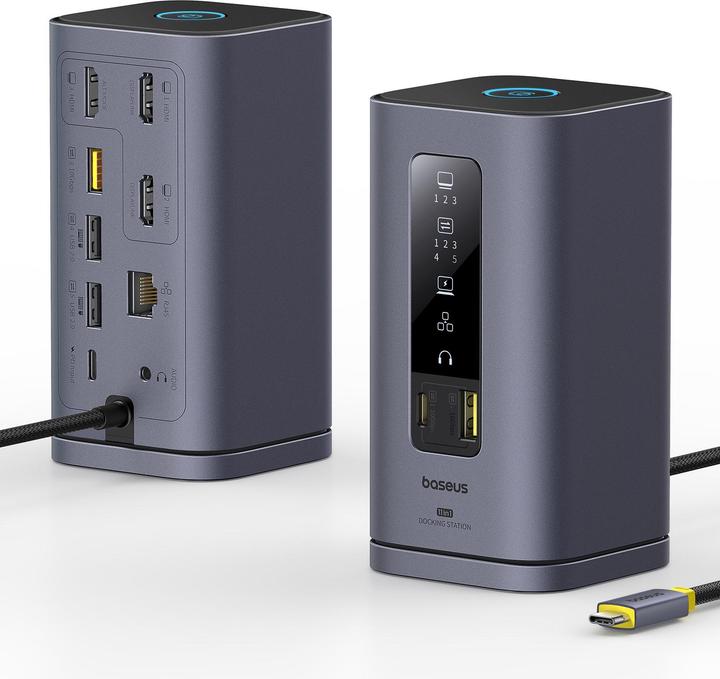 Actual product image Baseus Spacemate Series 11-in-1 (MAC) Docking Station, Grau (USB-C, 11 ports)