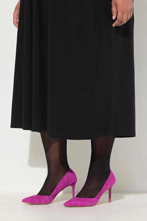 Produktbild Ulla Popken Jersey-Maxikleid, A-Linie, Tunika-Ausschnitt, Langarm (54)