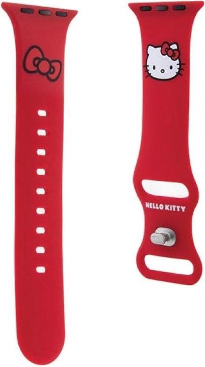 Actual product image Hello Kitty Pasek HKAWMSCHBLR Apple Watch 38/40/41mm czerwony/red strap Silicone Kitty Head (38 mm, Silicone, Stainless steel)