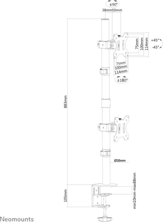 Produktbild Neomounts Monitorius Flachbildschirm-Tischhalterung (Tisch, 32", 6 kg)