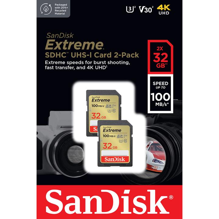 Actual product image SANDISK Extreme (32 GB, SDHC, U3, UHS-I)