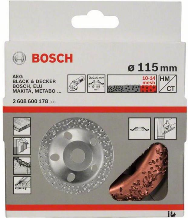 Produktbild Bosch Professional Zubehör Carbide-Schleifköpfe, 115 mm, Feinheitsgrad grob, Scheibenform schräg (Grob)