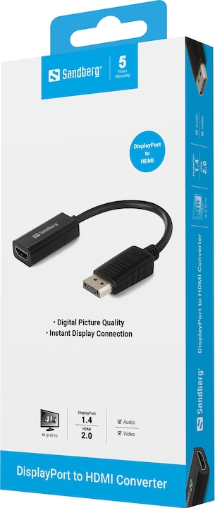 Actual product image Sandberg DP to (HDMI, 10 cm)