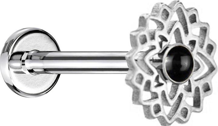 Produktbild Star Piercing Flared Tunnel schwarz Gasmaske (Mineralisch, Chirurgenstahl 316L, ohne Messing)