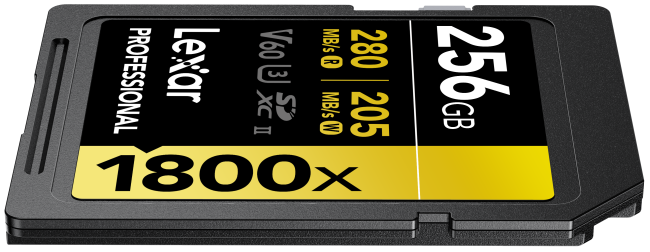 Actual product image Lexar Professional Gold Series (256 GB, SDXC, U3, UHS-II)