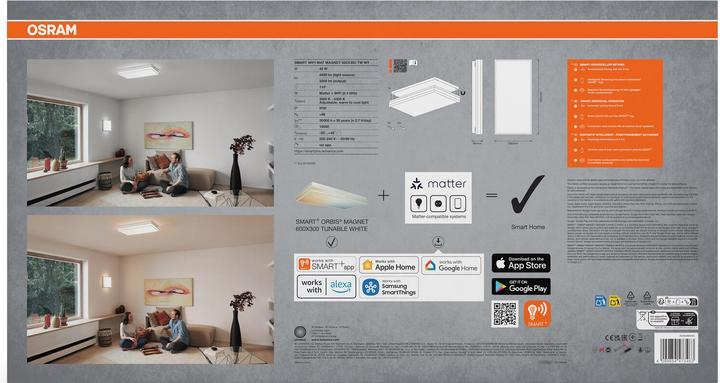 Produktbild Osram SMART+ Matter Magnet White 600x300mm Tunable White (3200 lm)