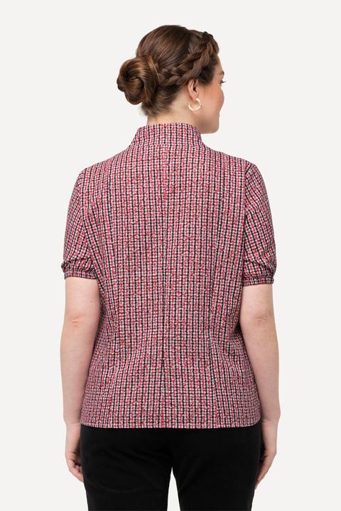 Image du produit Ulla Popken Trachtenbluse, Karo, Kelchkragen, V-Ausschnitt, Halbarm (46, 48)