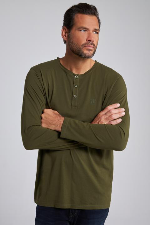 Produktbild JP1880 Henley, Basic, Shirt, Langarm, Knopfleiste, bis 8XL (4XL)
