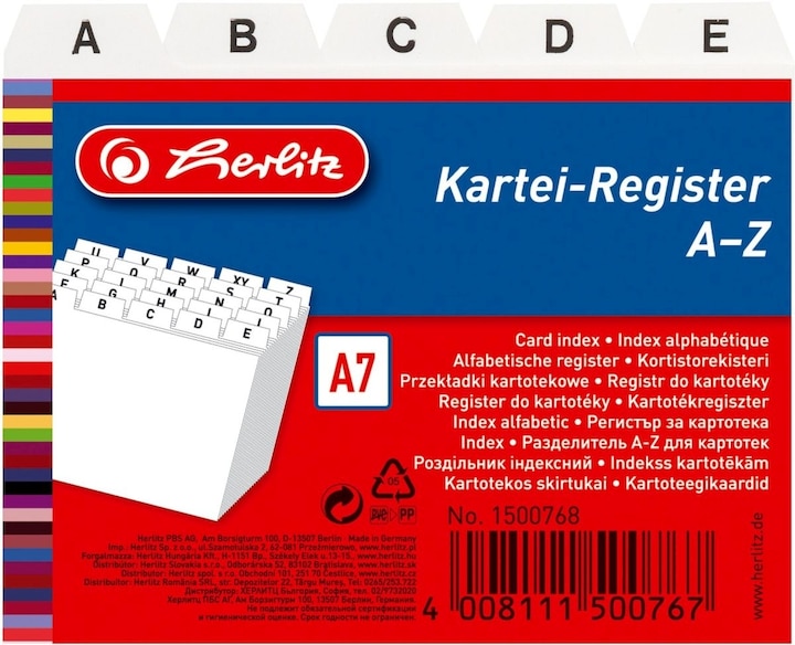 Herlitz Karteiregister A (A7, 25 x)