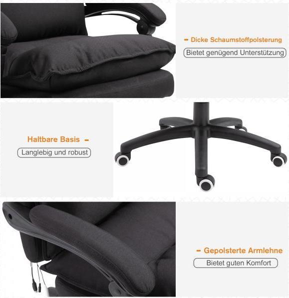 Produktbild Vinsetto Bürostuhl mit Massagefunktion (50 - 68 cm)