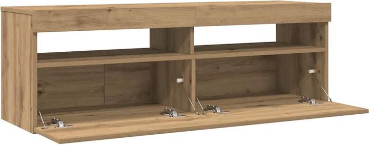 Produktbild VidaXL TV Schrank Lowboard Fernsehschrank Fernsehtisch mit LED Artisan-Eiche (120 x 35 x 40 cm)