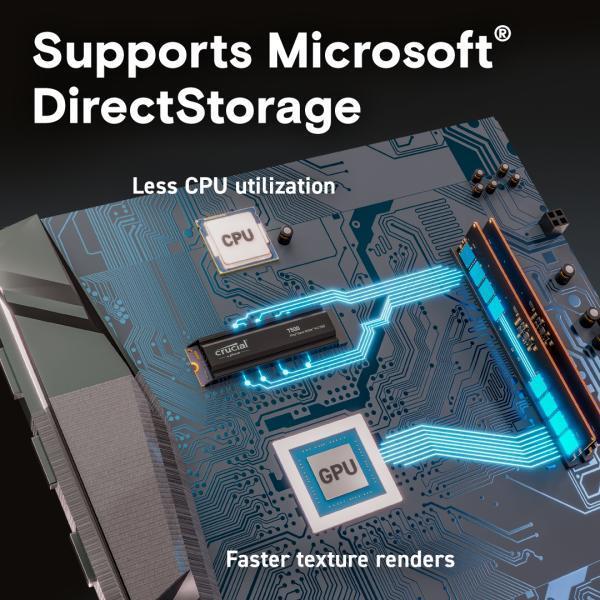 Produktbild Crucial T500 mit Kühlkörper (1000 GB, M.2 2280)