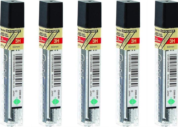 Actual product image Pentel Pencil leads Hi-Polymer Super (12 pcs., 0.50 mm, 3H)