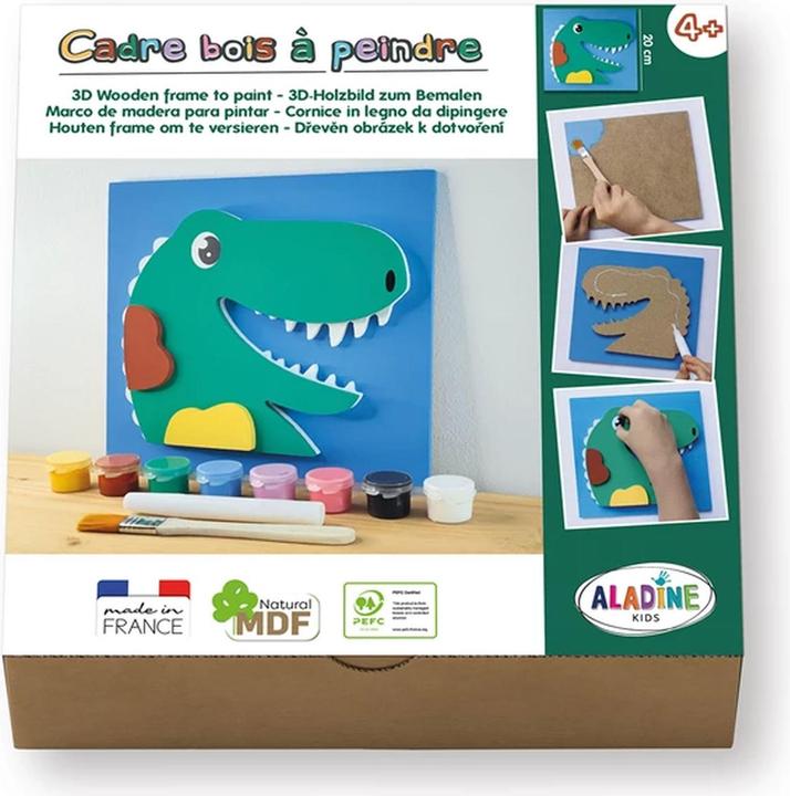 Immagine prodotto Aladine Quadro in legno 3D per dipingere i dinosauri