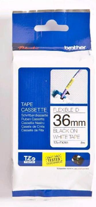 Produktbild Brother Flexitape lamin. schwarz/weiss TZe-FX261 zu PT-550 (4 cm, Schwarz)