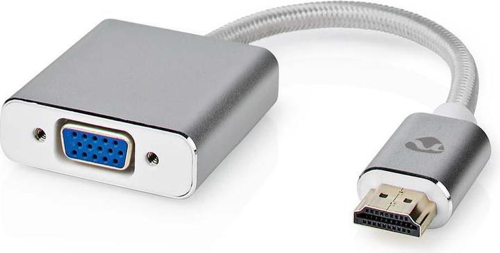 Actual product image Nedis VGA adapter | HDMI™ male | VGA female | Gold-plated | Straight | Aluminium | Silver | Packaging (0.15 m)