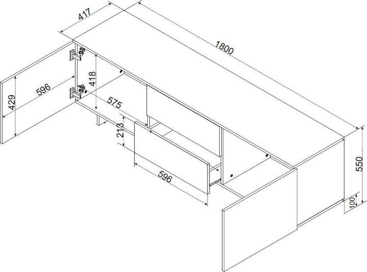 Valeurs nutritives et ingrédients Cama RTV 2D2S ALMA Armoire 180x41.5xH55 Cachemire (180 x 41.50 x 55 cm)