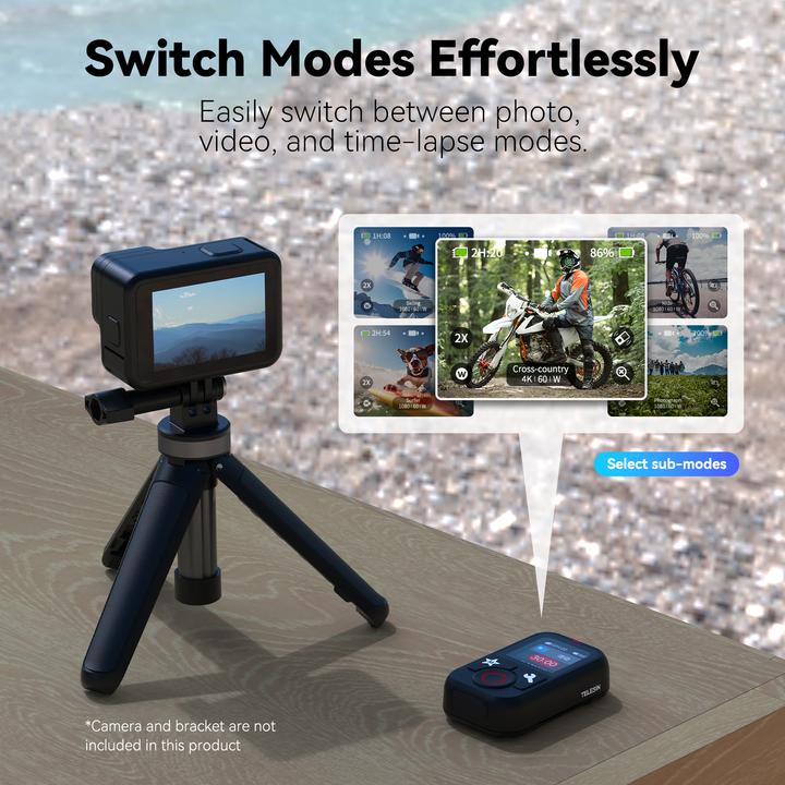 Productafbeelding Telesin Bluetooth Remote V2 For GoPro 12/11/10/9/8/Max (T-S5-RMT-01-TGP) (Held 10, Held 8, Held 9, Held 12, Held 11)