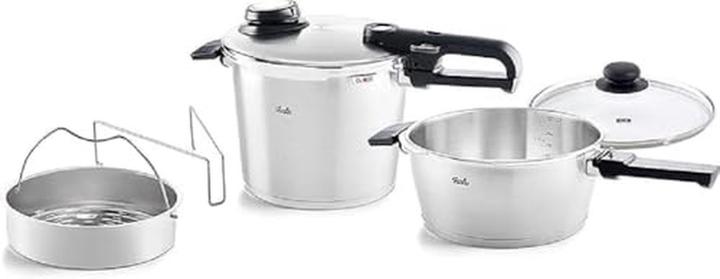 Produktbild Fissler Schnellkochtopf Duo-Set VITAVIT PREMIUM Version 2022 - 6 Liter + 3,5 Liter (22 cm, Pfannenset + Topfset, Edelstahl)