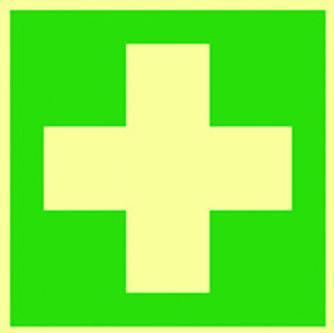 Actual product image Werkstarck Photoluminescent first aid number plate