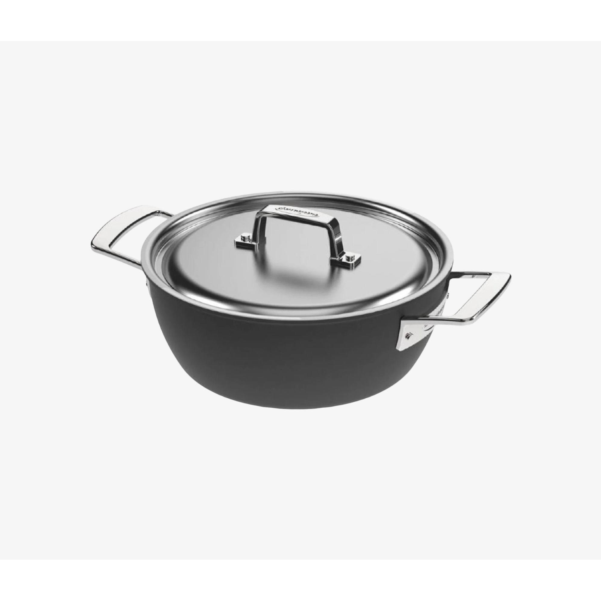 Thumbnail - Demeyere Black 5 Conische sudderpot met deksel 24 cm - 3,3 l, Pfanne + Kochtopf, Schwarz