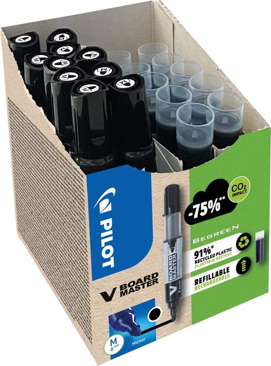 Actual product image Pilot Greenpack V-Board Master, black, 10 markers and 10 refills (10 x)