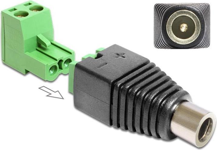 Image du produit Delock Adaptateur DC 2,1 x 5,5 mm mâle > Terminal Block
