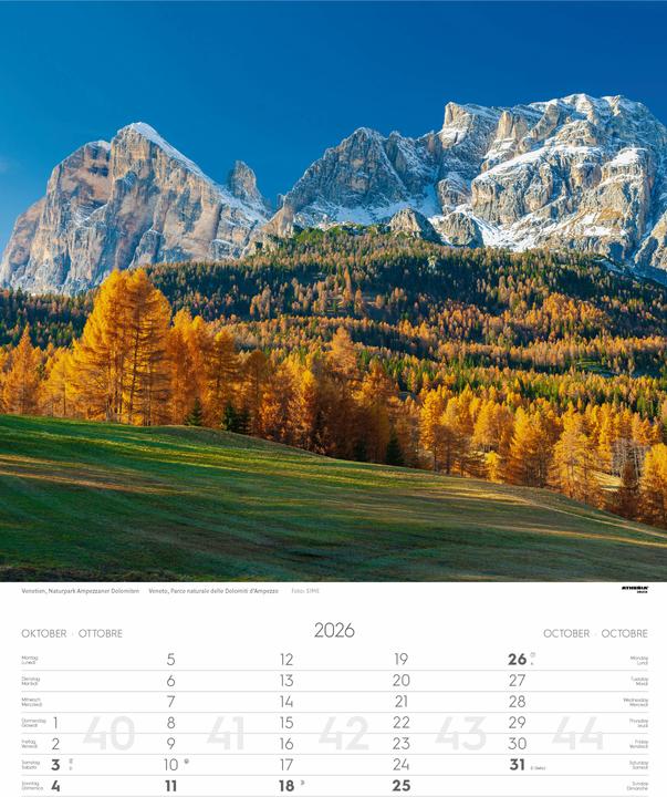 Actual product image WeltnaturerbeDolomitenKalender2026