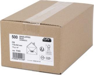 Produktbild GPV Briefumschl„ge, C6, 114 x 162 mm, blau, gummiert (114 x 162 mm, 500 x)