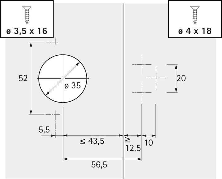 Actual product image Hettich Cerniere per copertura