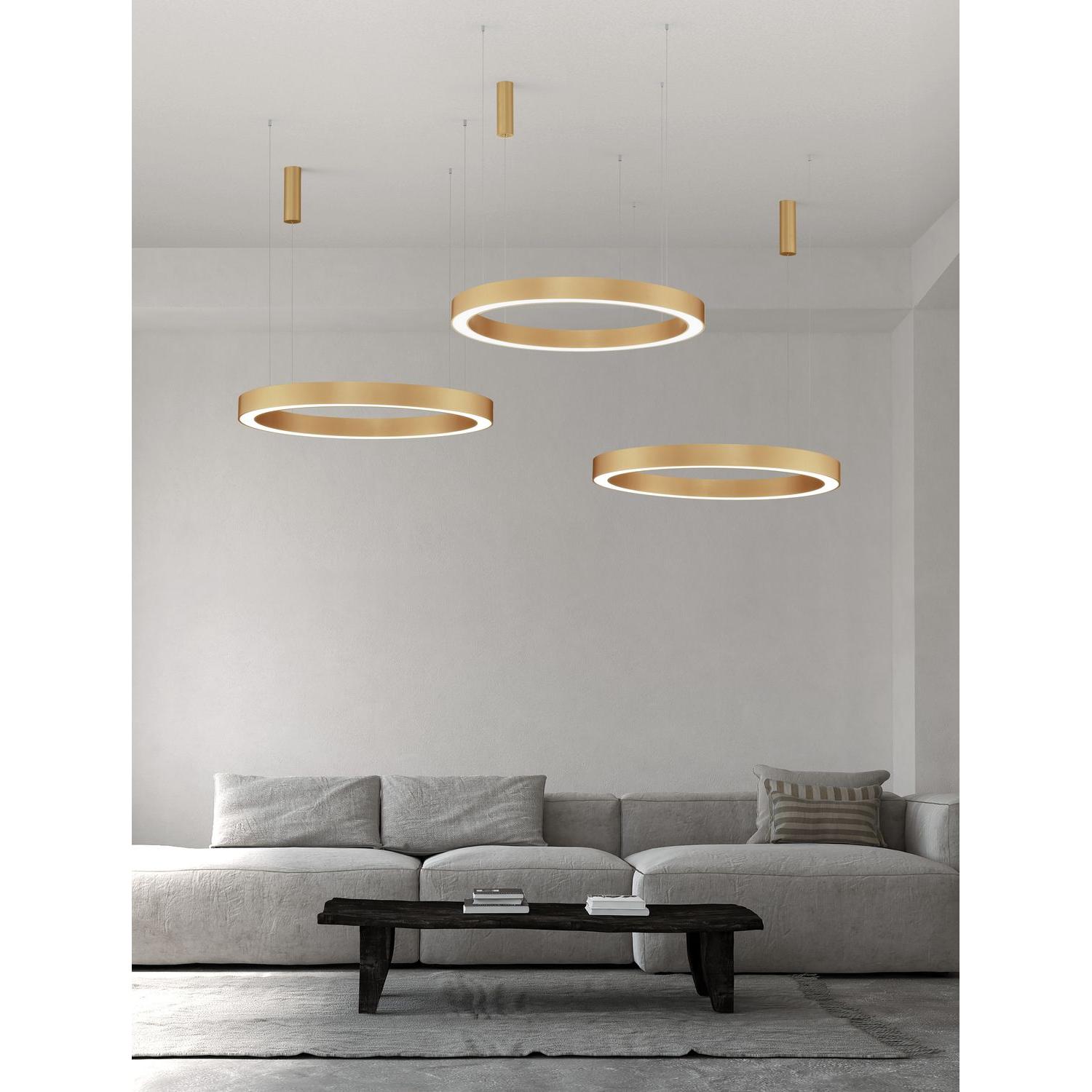 Thumbnail - Nova Luce, Pendelleuchte, MORBIDO LED Pendelleuchte Messing 80W Steuerbare Lichtfarbe 200x100cm dimmbar 9345646