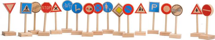 Produktbild Playwood Verkehrszeichen-Set aus Holz, 18-tlg.