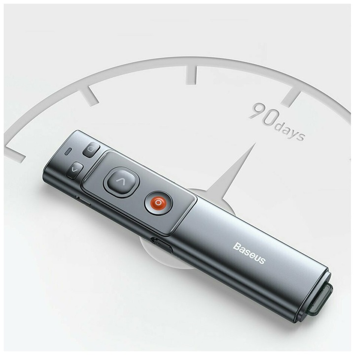Actual product image Baseus Orange Dot Wireless Presenter (Red Laser)(Charging) Grey
