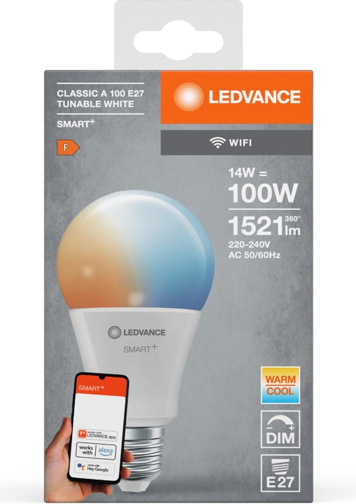 Immagine prodotto Ledvance Smart+ Wifi Classic (E27, 14 W, 1521 lm, 1 x, F)