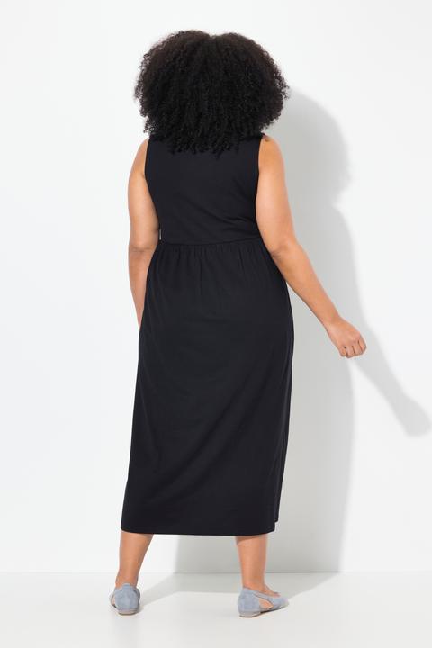 Produktbild Ulla Popken Jerseykleid, A-Linie, Tunika-Ausschnitt, ärmellos (54)