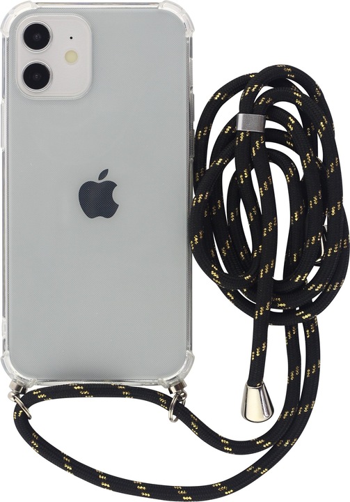 Produktbild PhoneLook Hülle Gummi transparent mit Seil schwarz (Apple iPhone 16 Plus)