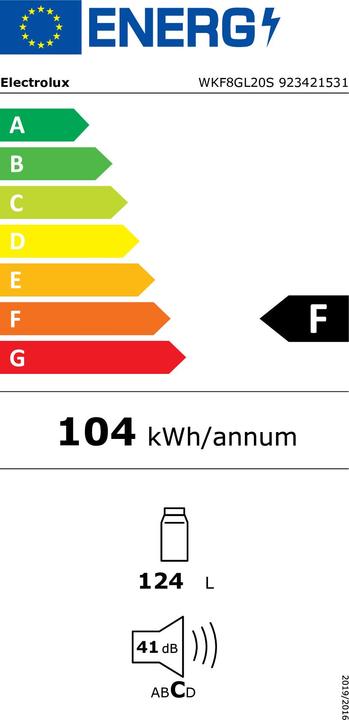 Label énergétique Electrolux WKF8GL20S