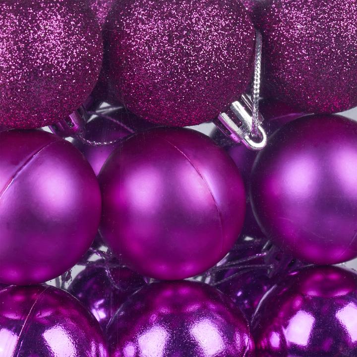 Actual product image Relaxdays - Weihnachtskugeln im 50er Set, Pink/ Silber, 7 x 6 cm (50-part)