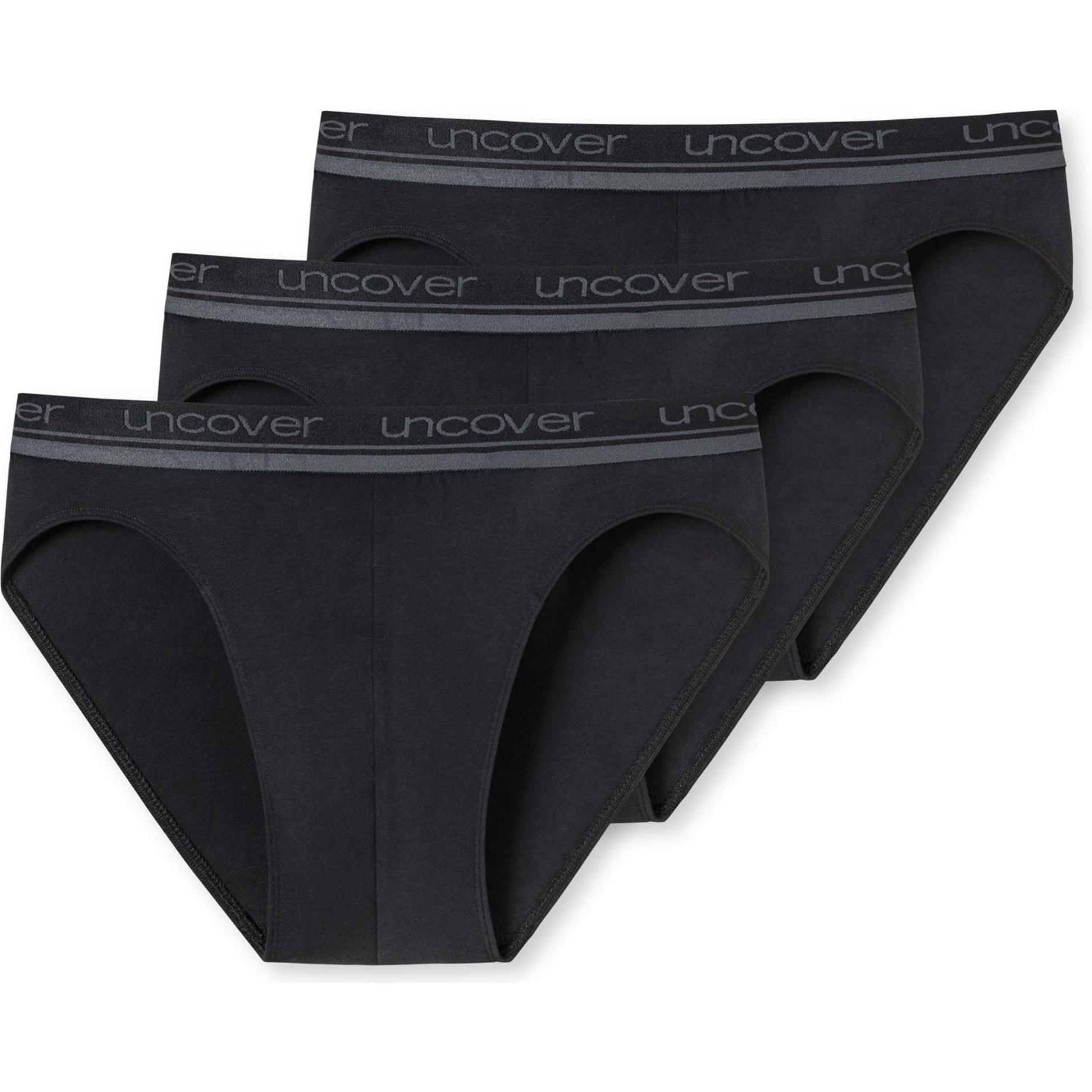 Uncover by Schiesser, Herren, Unterhosen, Slip Casual Bequem sitzend, Schwarz, (L, 3er Pack)